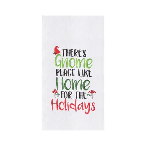 "Gnome Place Like Home" Christmas Flour Sack Dishtowel
