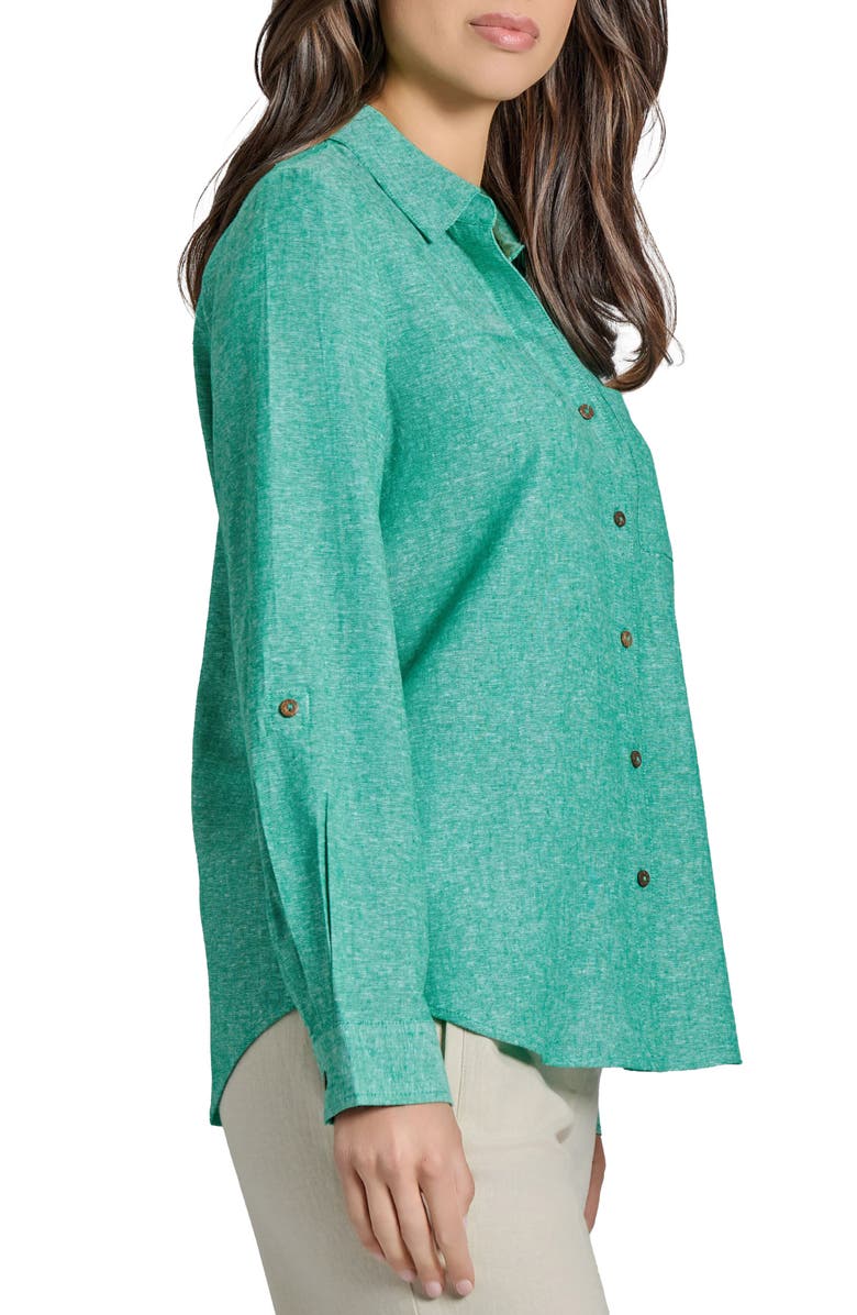 Jones New York Roll Tab Sleeve Button-Up Shirt, Alternate, color, 