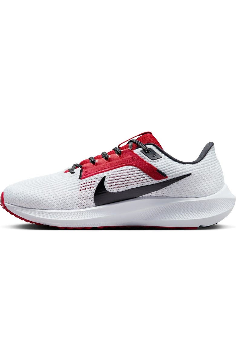 Nike Unisex Nike White Georgia Bulldogs Zoom Pegasus 40 Running Shoe, Alternate, color,