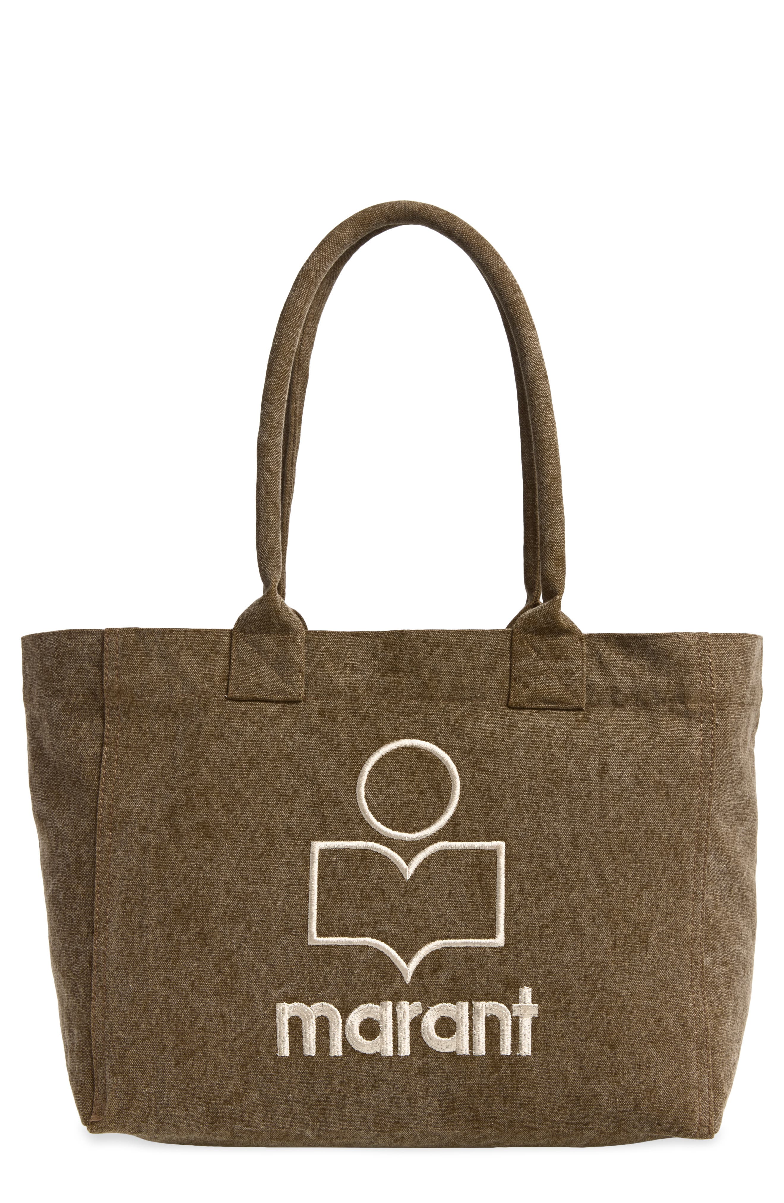 Yenky Zipped Embroidered Logo Canvas Tote, Main, color, DARK KHAKI