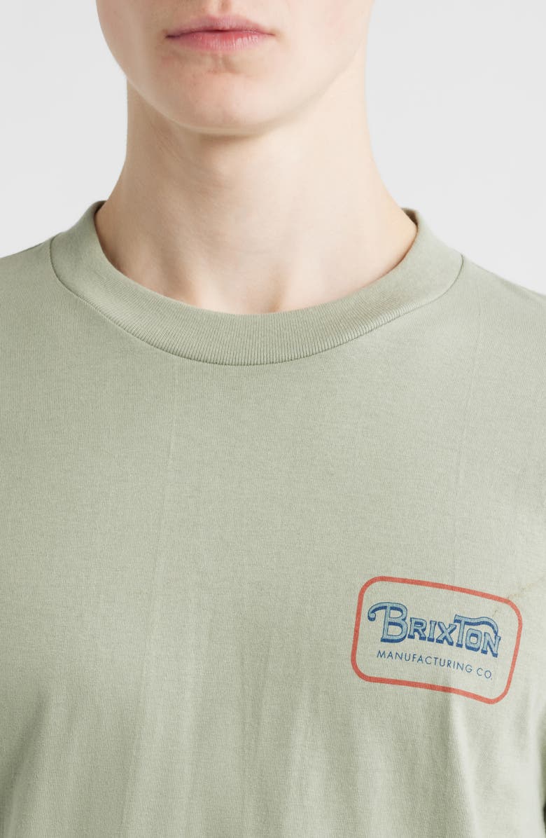Brixton Grade Graphic T-Shirt, Alternate, color, Desert Green/Dark Navy/Amber
