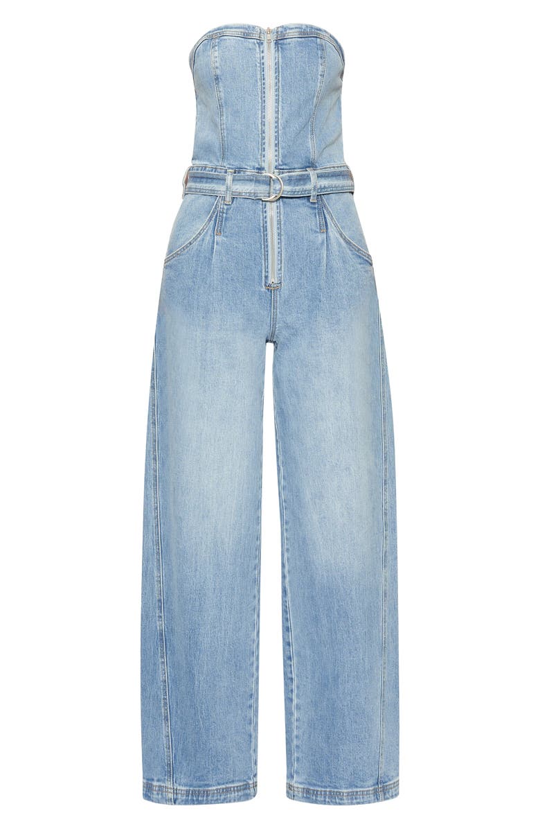 Bayeas Annesa Strapless Denim Jumpsuit, Alternate, color, 