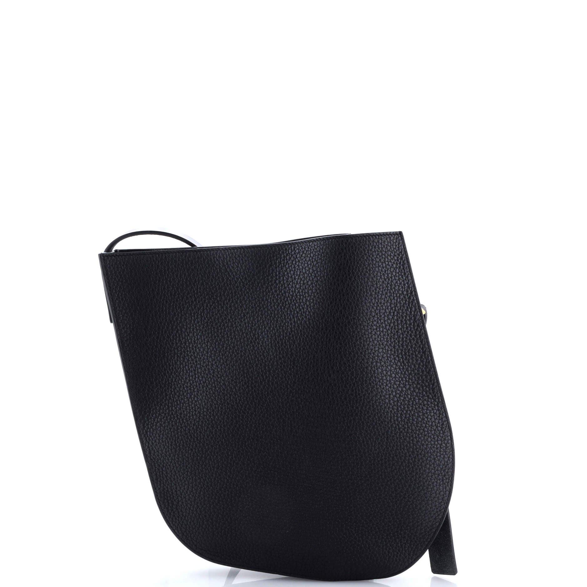 Pre-Owned Hermes Perspective Cavaliere Bag Togo and Vache Hunter 28, Alternate, color, Noir