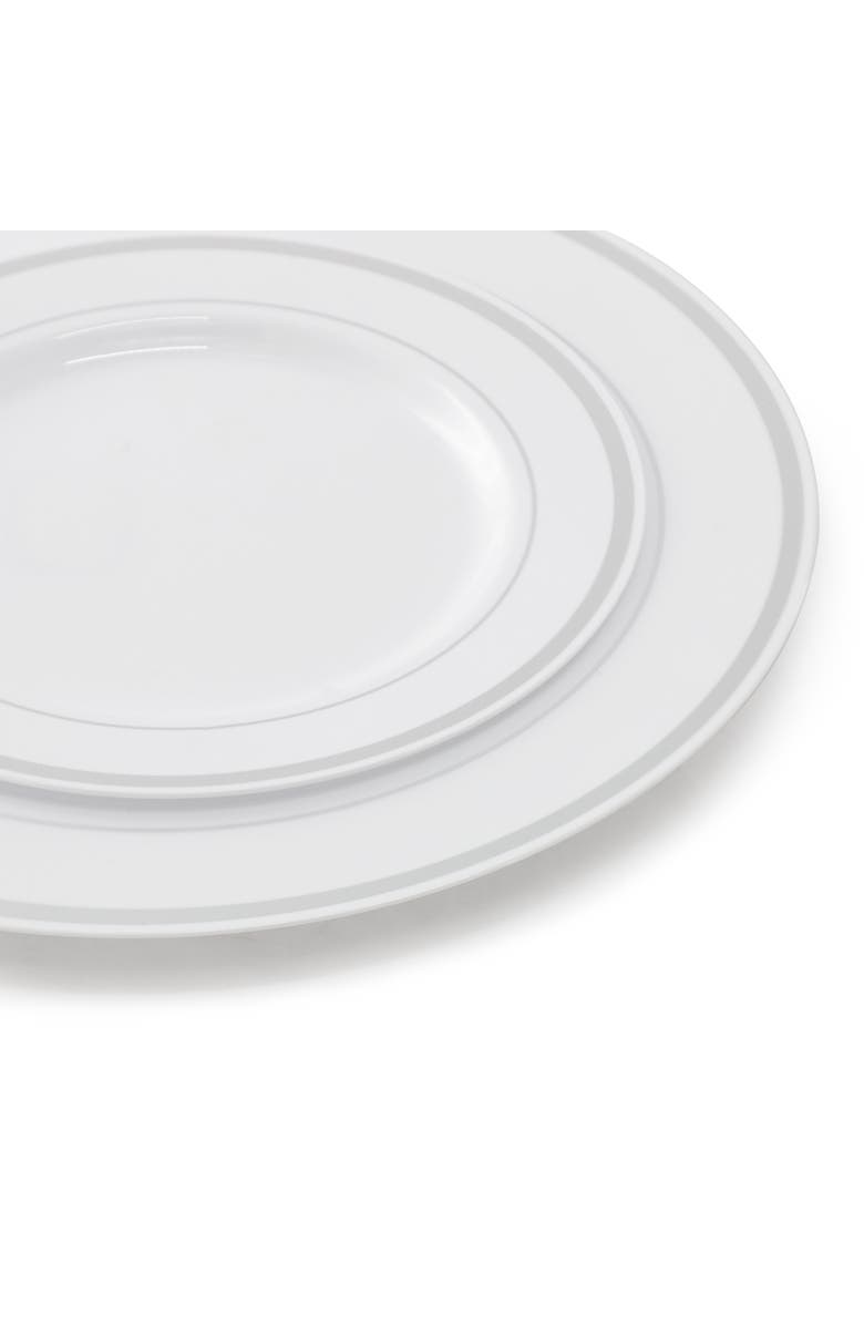 Elama Disposable Plastic Dinnerware Party Set, Alternate, color, Silver