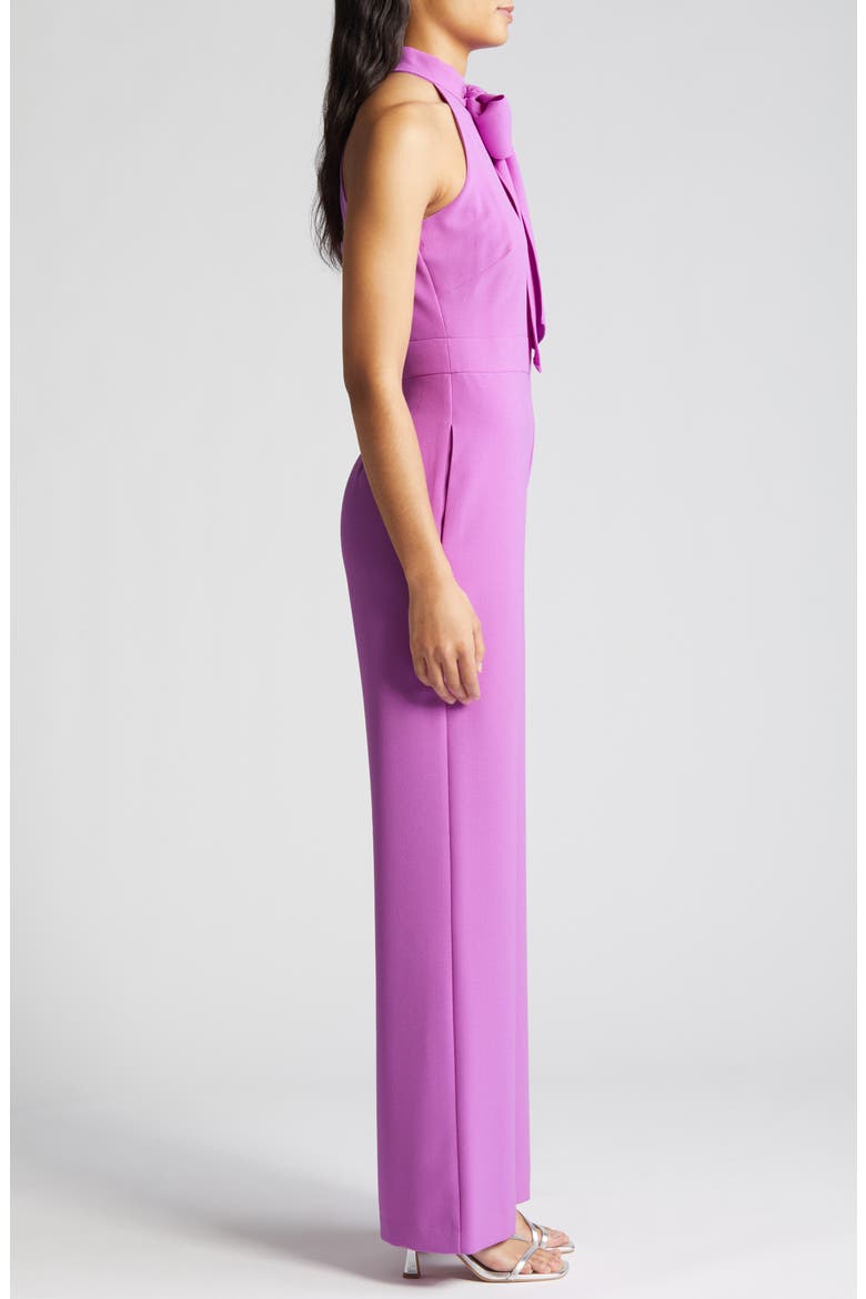 Bow Sleeeveless Crepe Jumpsuit, Alternate, color, VIOLET
