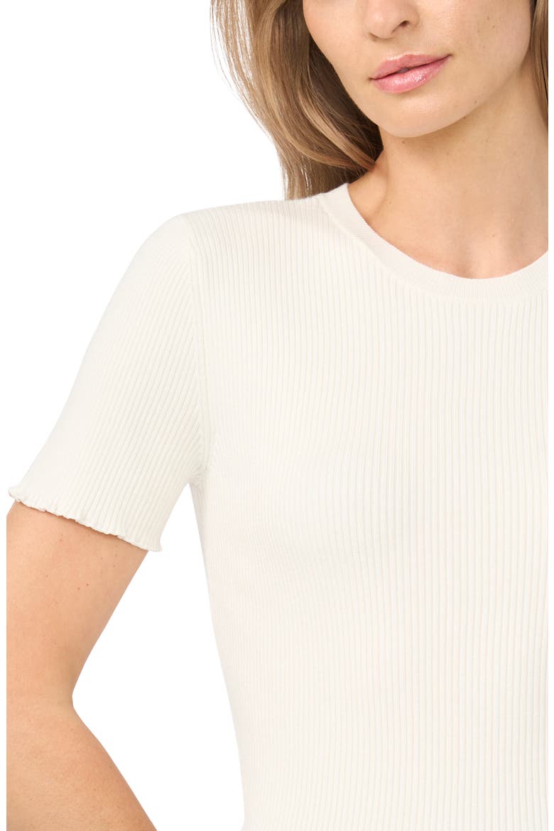 Ribbed Scallop Trim Sweater, Alternate, color, NEW IVORY