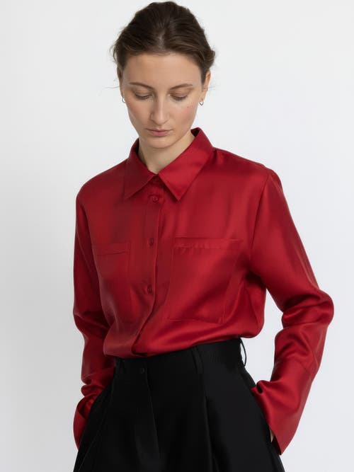 Alas Silk-wool Blend Fitted Shirt In Red