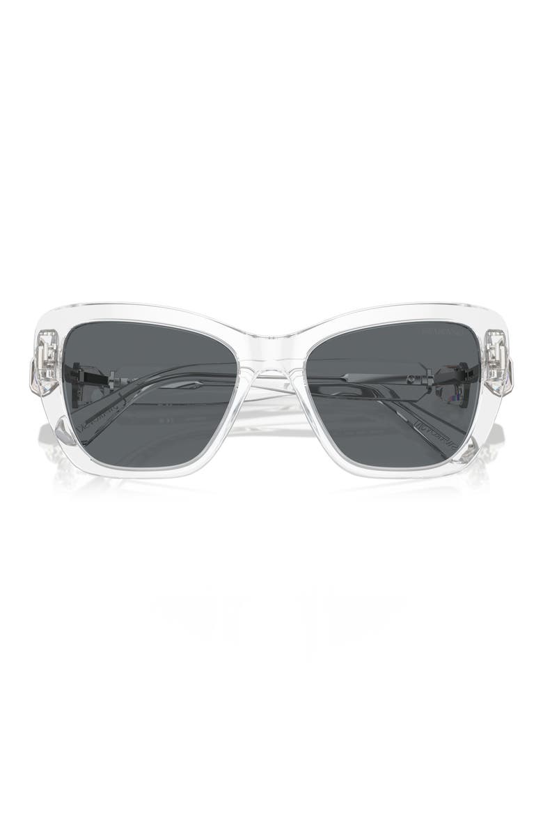55mm Cat Eye Sunglasses, Alternate, color, CRYSTAL