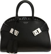 FERRAGAMO Mini Hug Leather Top Handle Bag