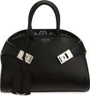 FERRAGAMO Mini Hug Leather Top Handle Bag
