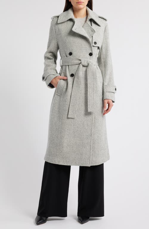 Reiss Alba Wool Blend Double Breasted Coat In Gray
