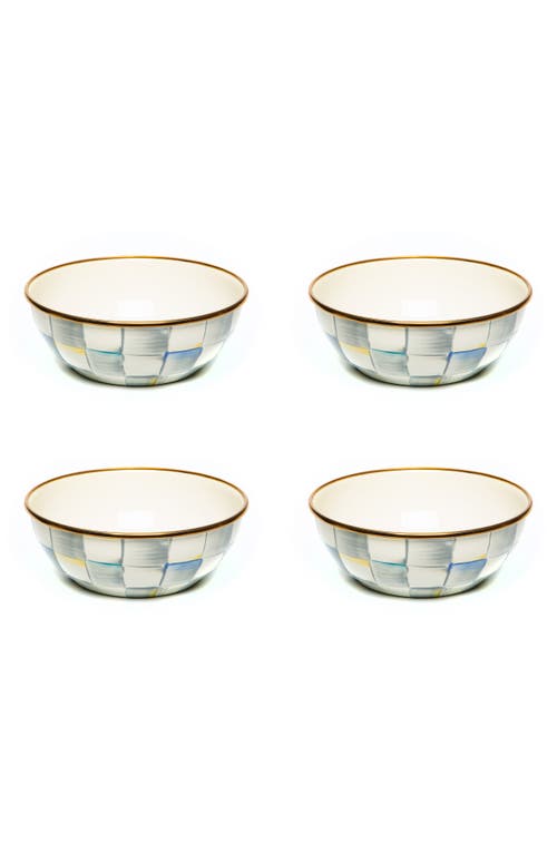 Mackenzie-childs Mackenzie Childs Sterling Check® Set Of 4 Everyday Bowls