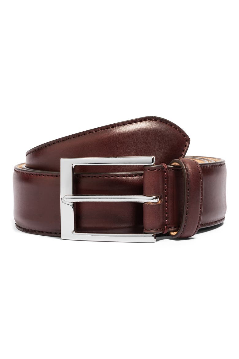 Leather Belt, Main, color, CRUST MARRONE