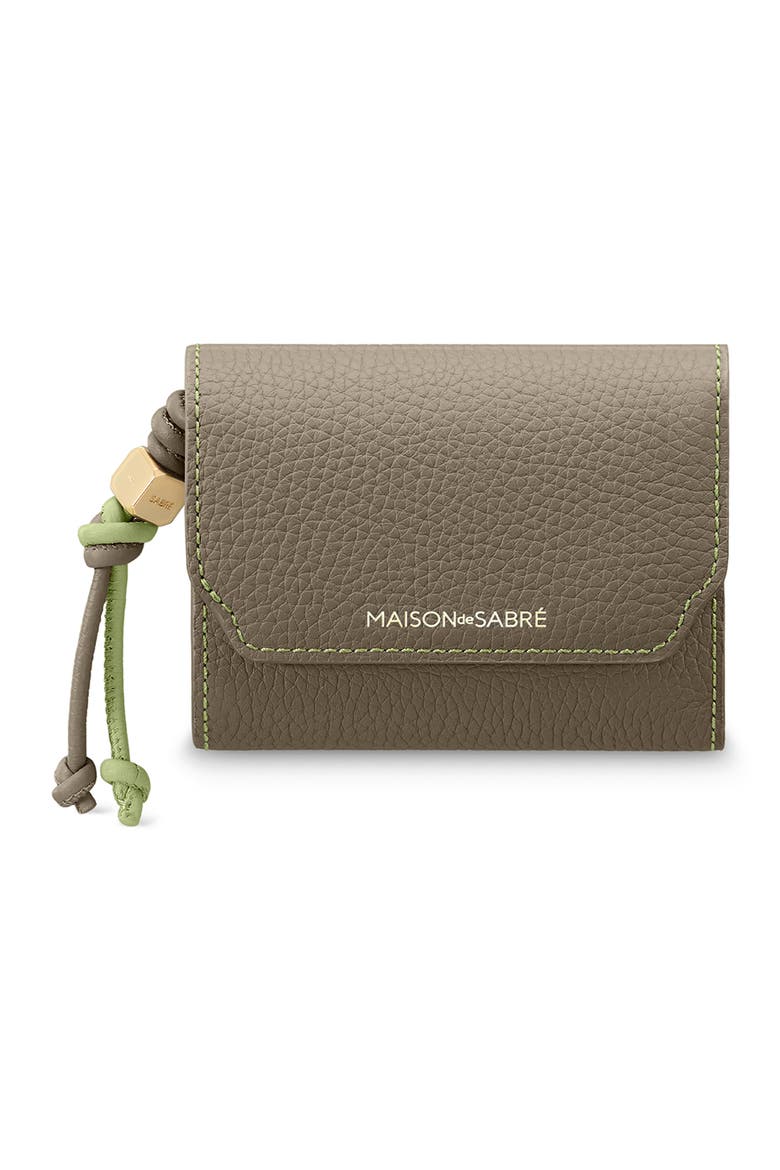 Leather Trifold Wallet, Main, color, Cashmere Matcha