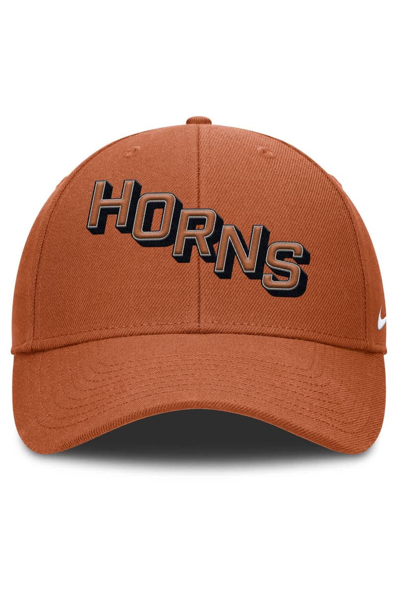 Men's Nike Texas Orange Texas Longhorns Slanted Primetime Rise Performance Adjustable Hat, Alternate, color, Burnt Orange