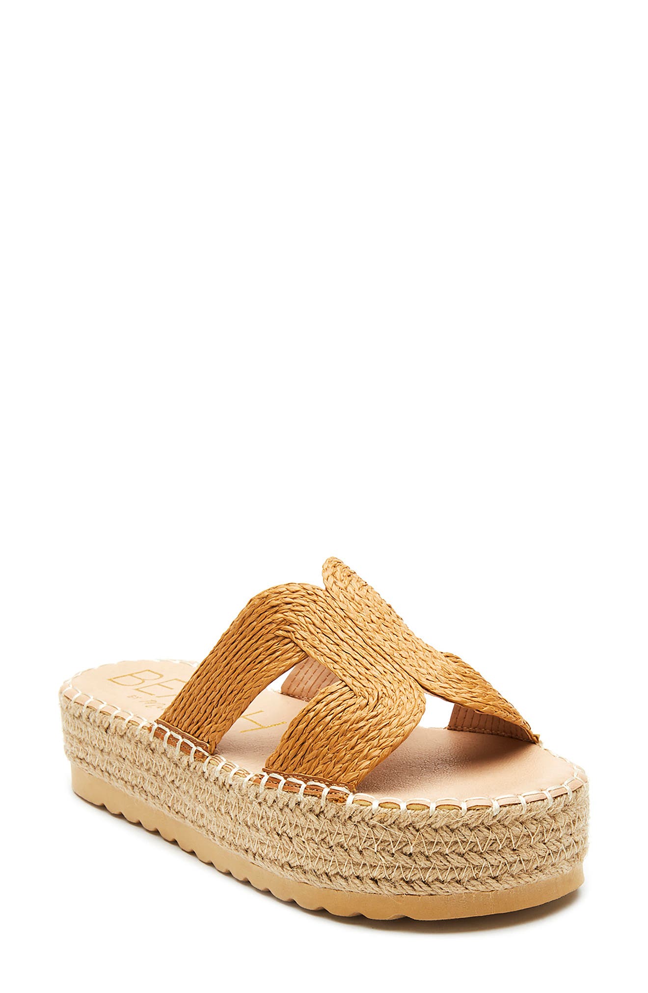Cool Off Espadrille Platform Slide Sandal, Main, color, TAN FABRIC