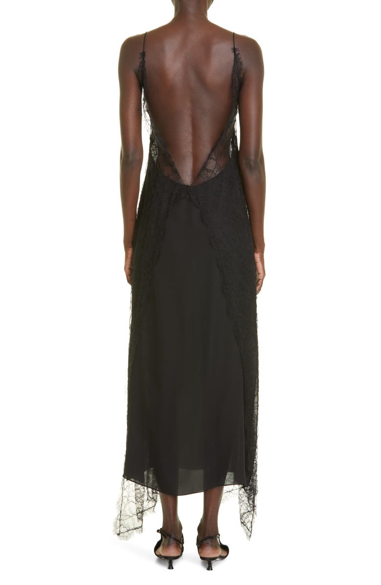 Khaite Ash Open Back Handkerchief Hem Lace Dress, Alternate, color,