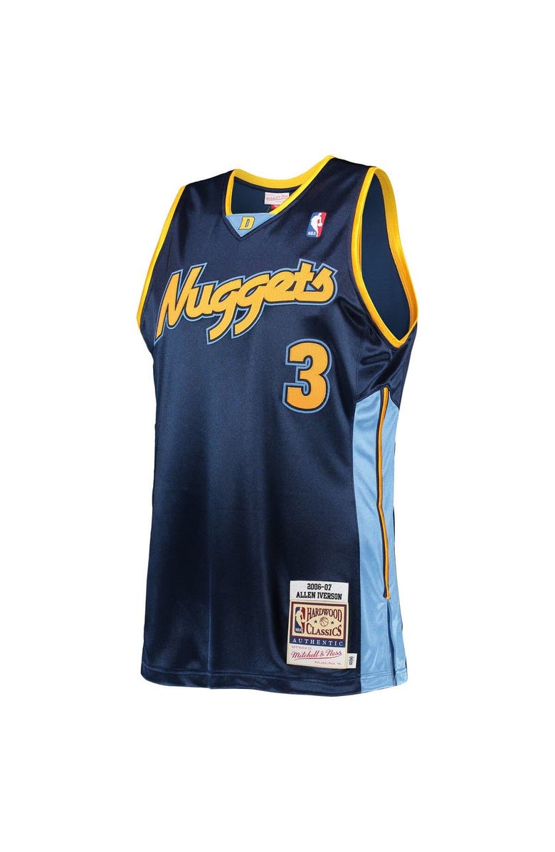Mitchell & Ness Men's Mitchell & Ness Allen Iverson Navy Denver Nuggets Hardwood Classics Authentic 2006 Jersey, Alternate, color, 