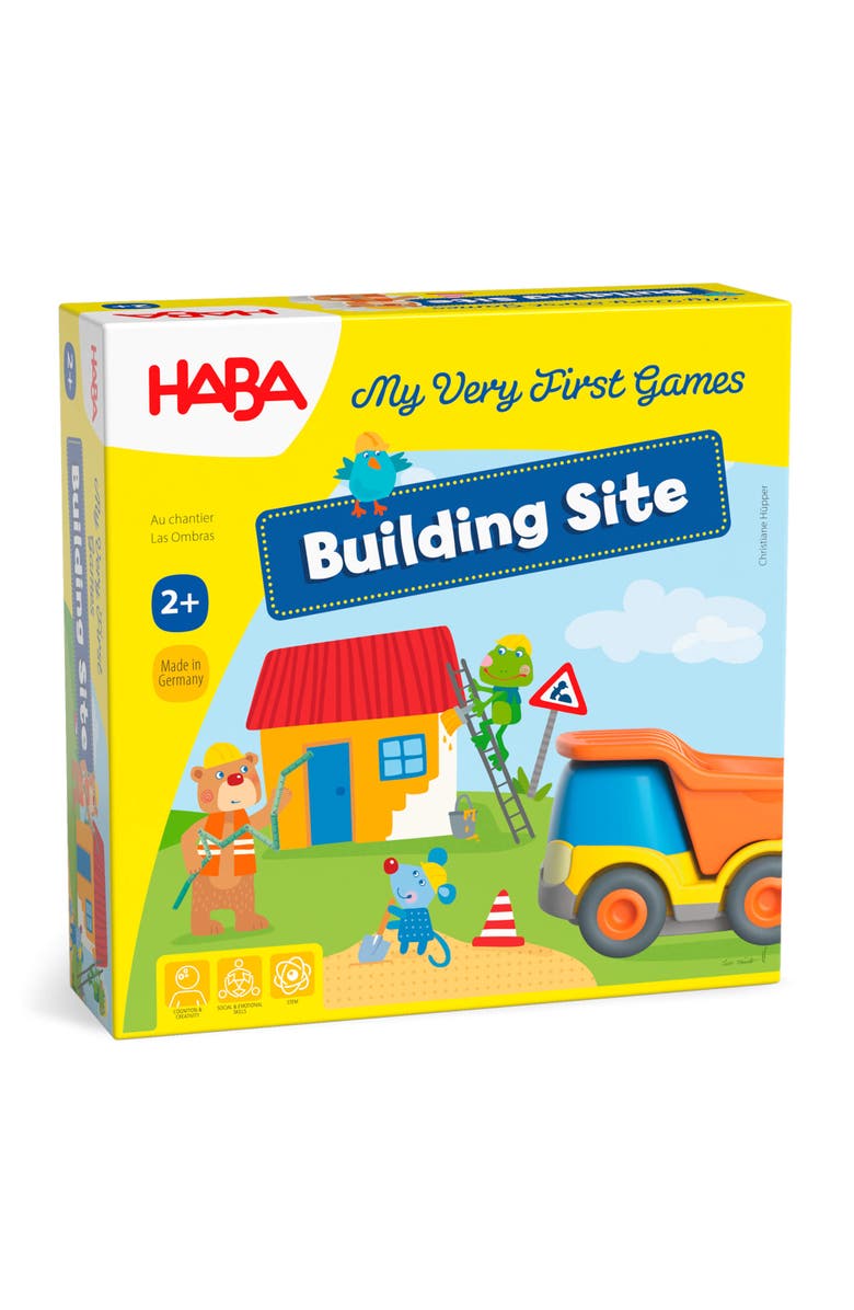 HABA My Very First Games Building Site, A Cooperative Learning Kids Game, Toddler Learning Activities & Games for 2+ Year Olds with Included Toy Truck, Main, color, Multi