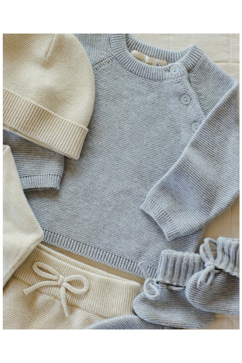 Kids' Bailey Heathered Organic Cotton Knit Sweater, Alternate, color, BLUE