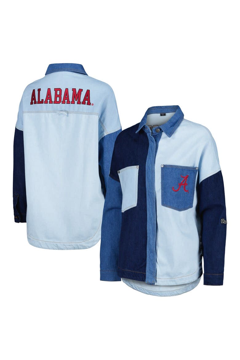 Women's Hype and Vice Denim Alabama Crimson Tide Multi-Hit Hometown Full-Snap Jacket, Main, color, Denim