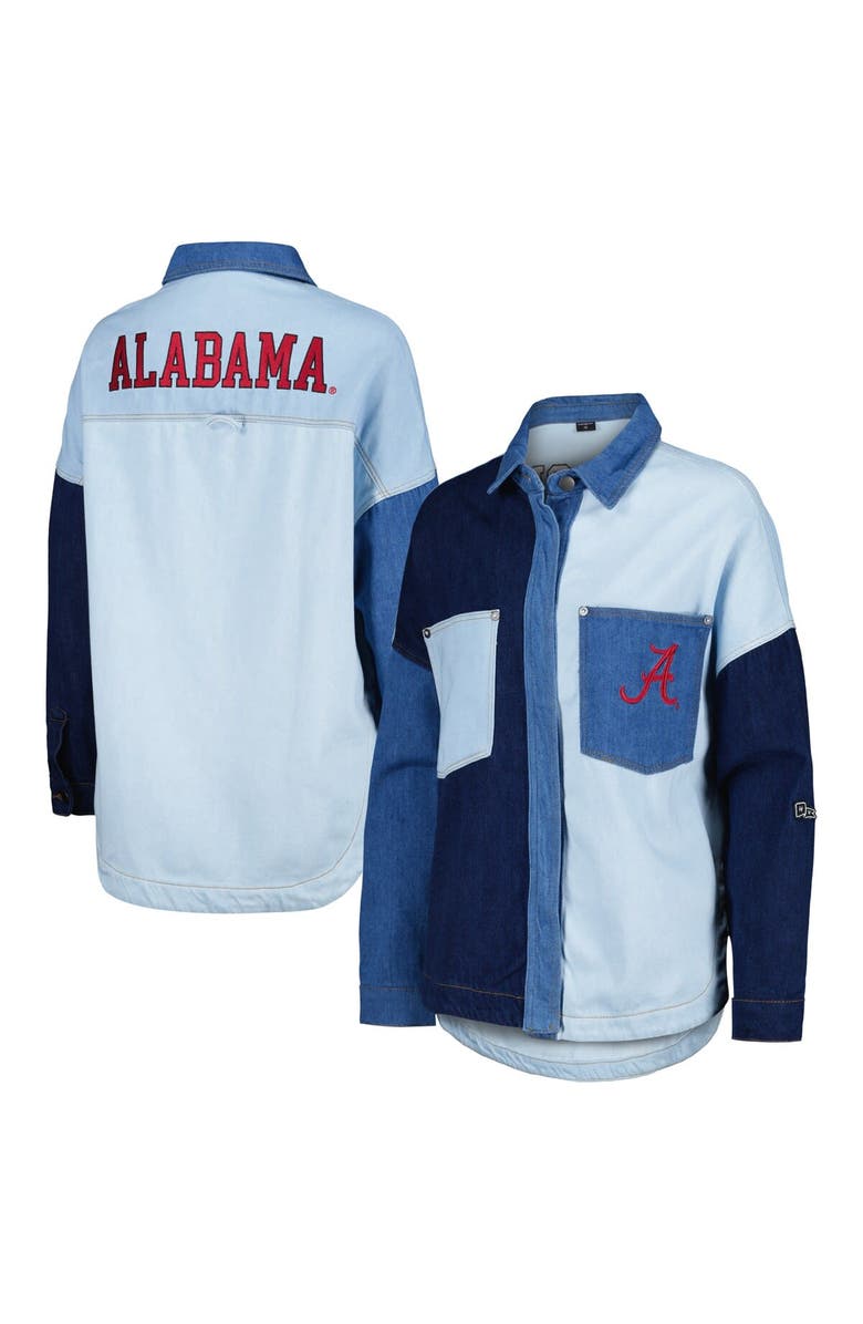 Hype and Vice Women's Hype and Vice Denim Alabama Crimson Tide Multi-Hit Hometown Full-Snap Jacket, Main, color, Denim