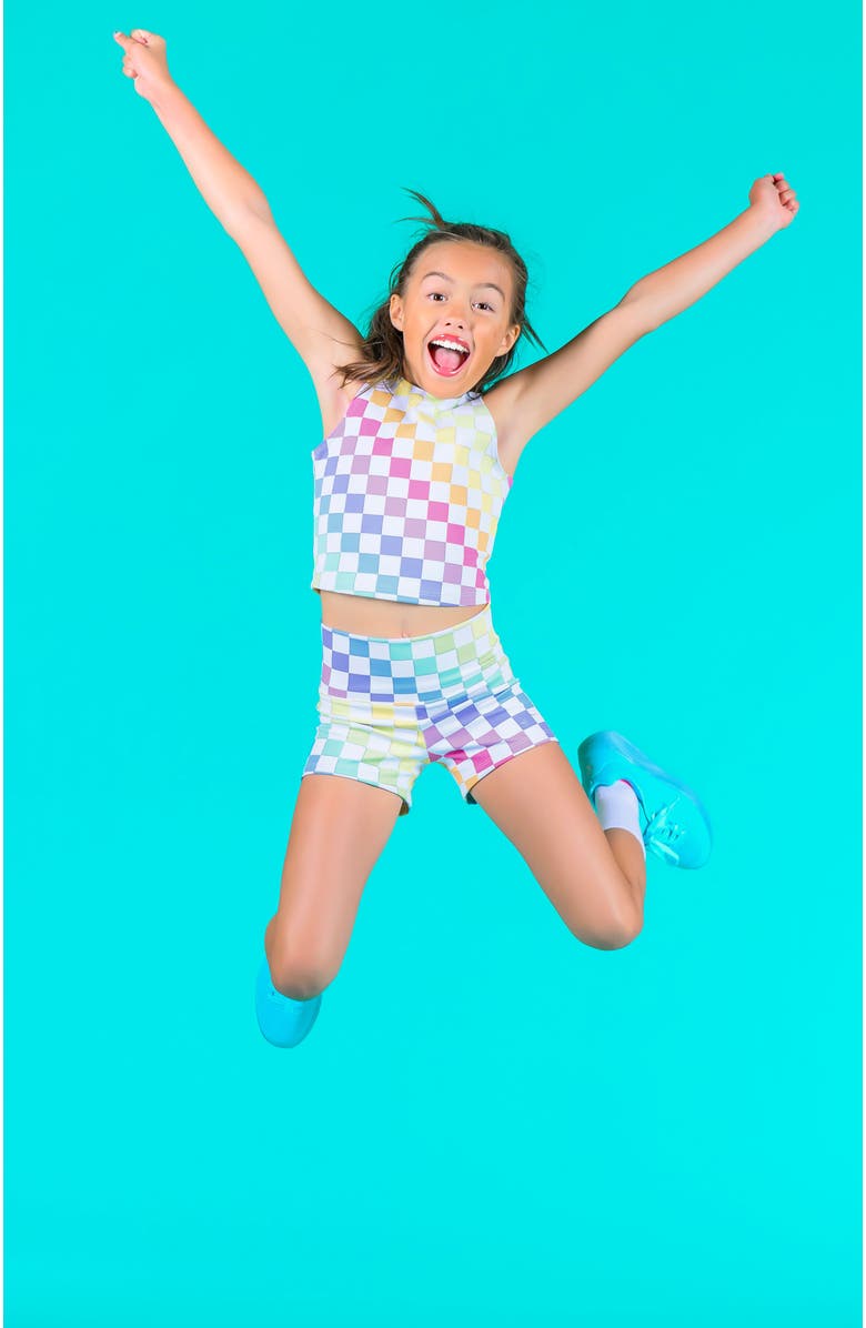 Destira High Waisted Performance Short, Alternate, color, Electric Glow