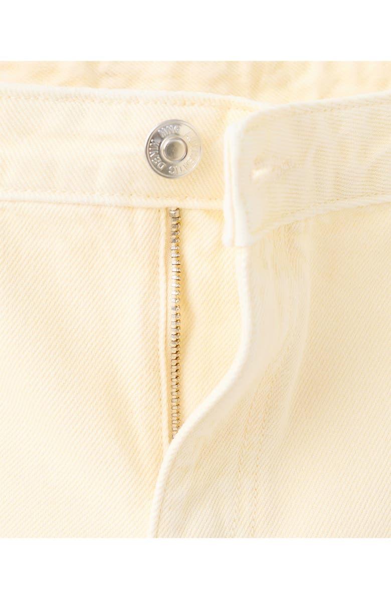 MANGO TEEN Low Rise Stud Denim Shorts, Alternate, color, Pastel Yellow