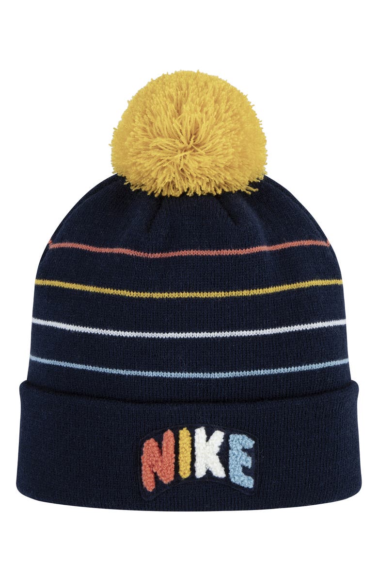 Nike Power Play Pompom Beanie, Alternate, color, Midnight Navy