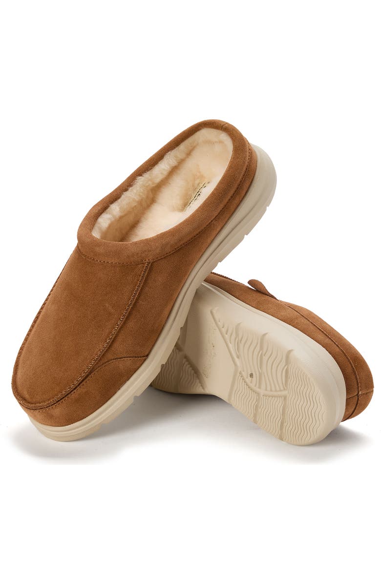 DEARFOAMS Lithgow Genuine Shearling Clog, Alternate, color, Chestnut