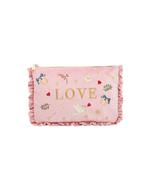 Fable England Love Scatter Velvet Embroidered Pouch