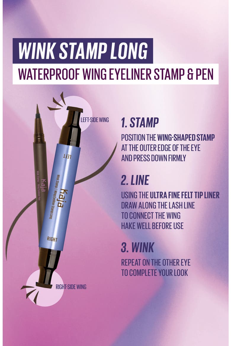 Wink Long Winged Eyeliner Stamp & Eyeliner Pen Set, Alternate, color, DARK BROWN