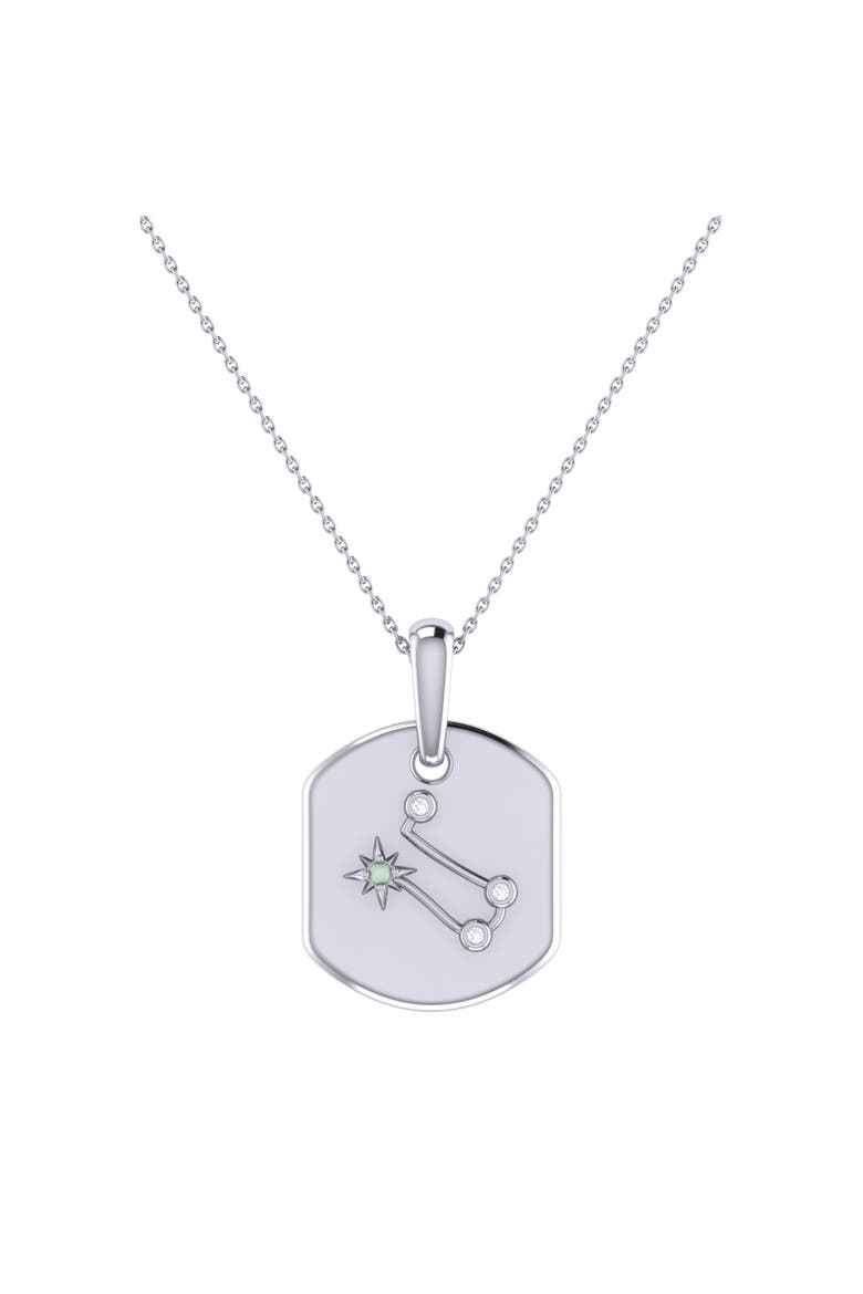 Gemini Moonstone & Diamond Necklace in Sterling Silver, Main, color, Silver