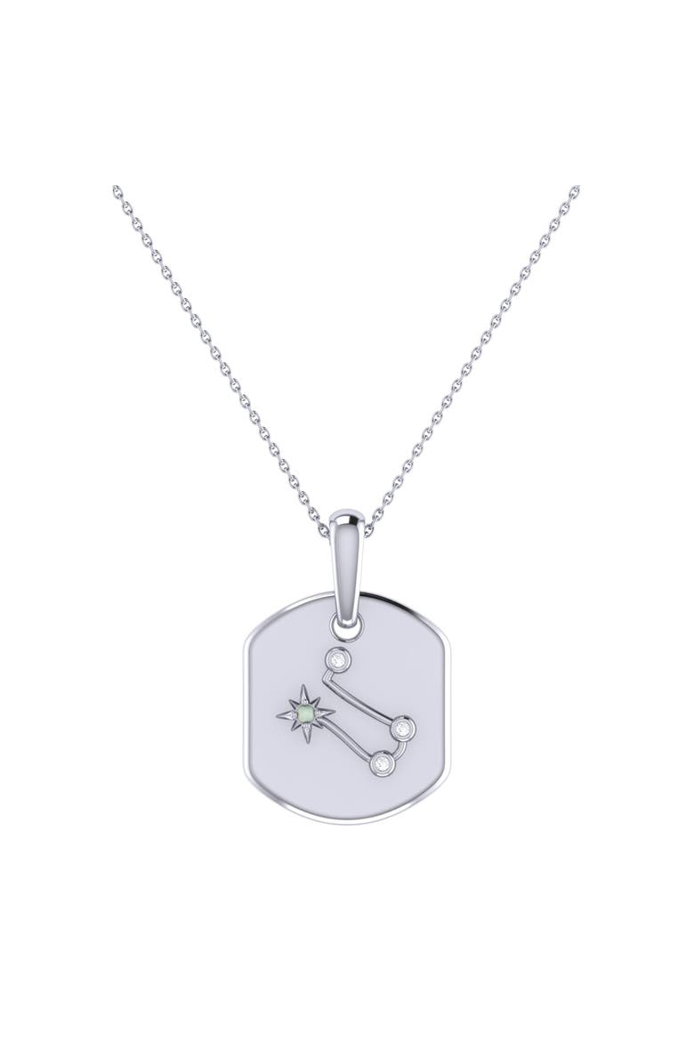 LuvMyJewelry Gemini Moonstone & Diamond Necklace in Sterling Silver, Main, color, 