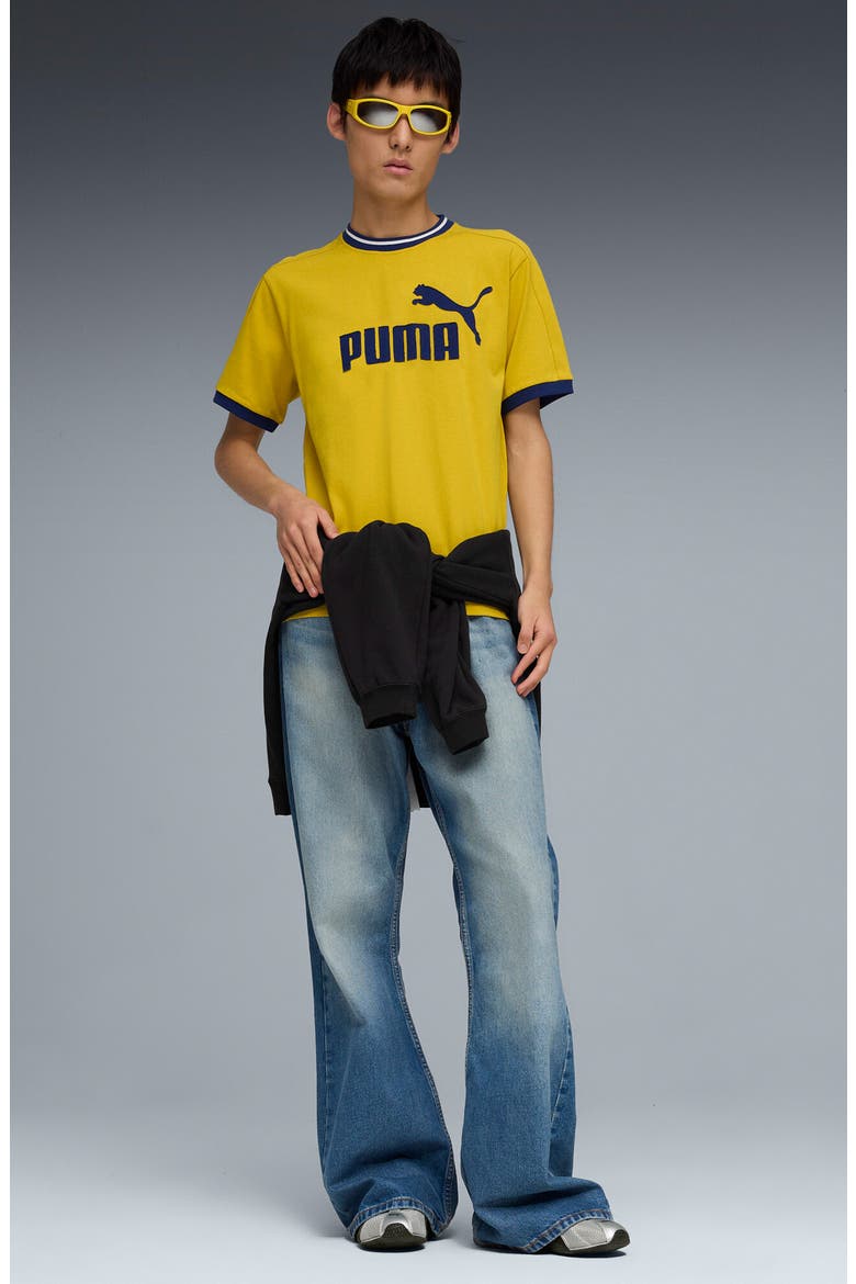 T7 Logo Ringer T-Shirt, Alternate, color, DAZZLING YELLOW