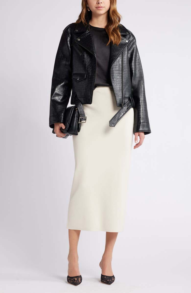 Open Edit Crewneck Satin T-Shirt, Alternate, color,