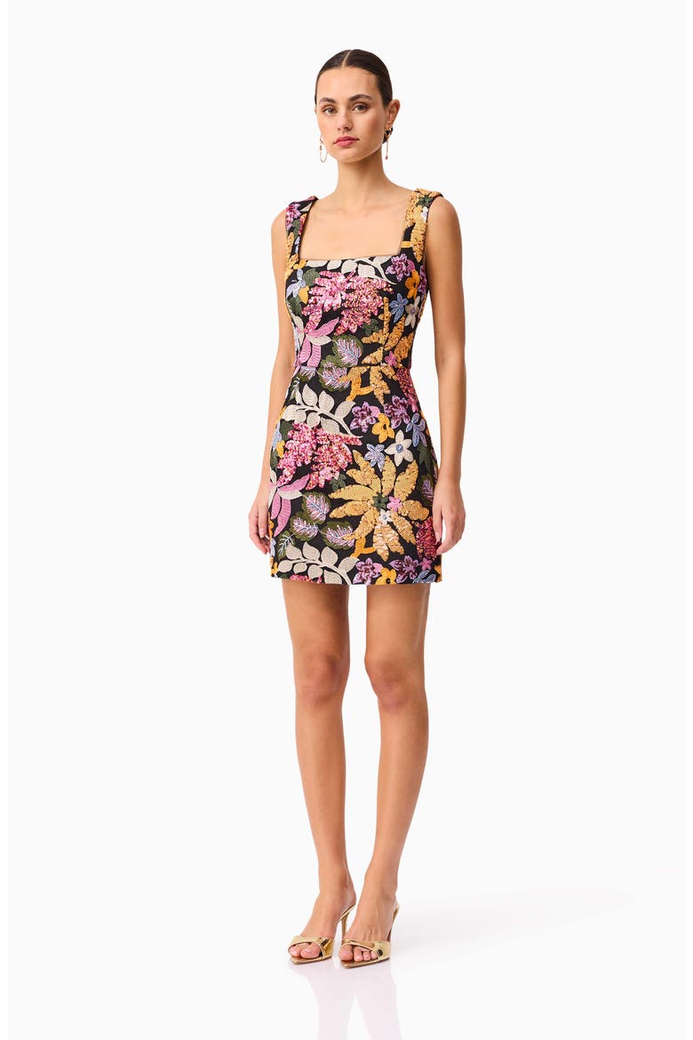 Kiran Floral Embellished Sleeveless Minidress, Alternate, color, BLACK MULTI