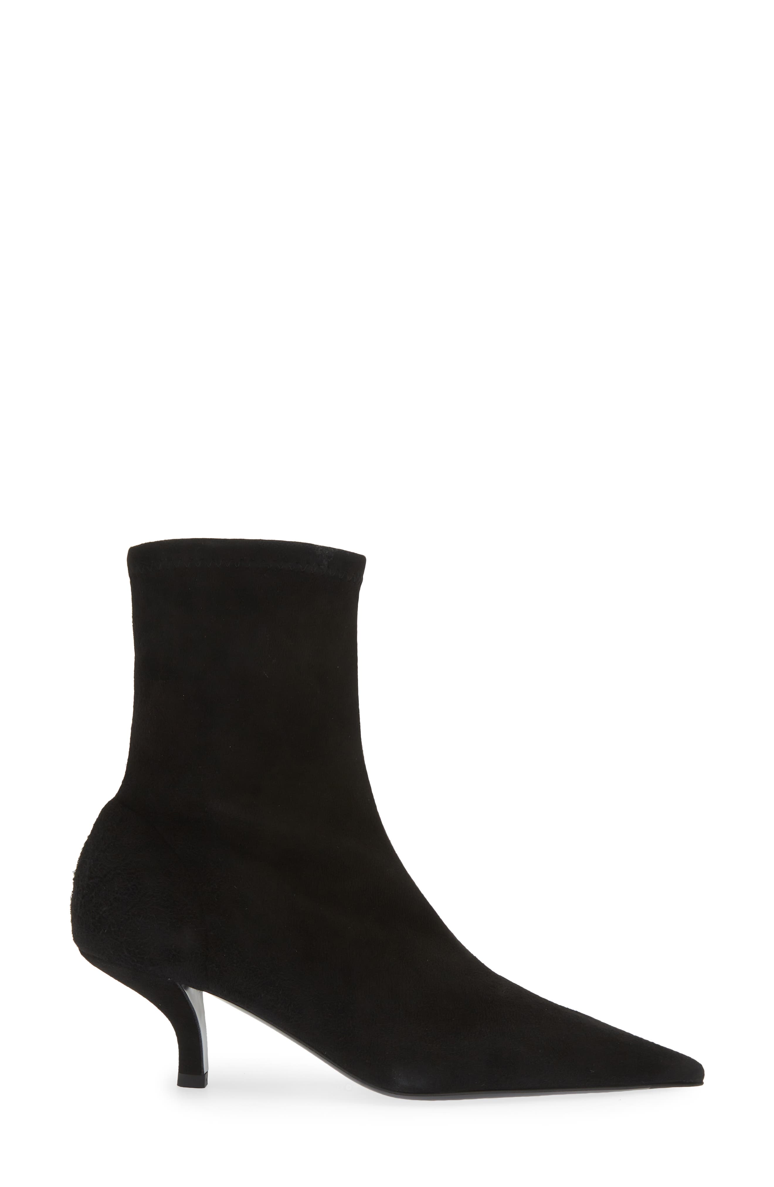 TOTEME Pointed Toe Sock Bootie, Alternate, color, Black