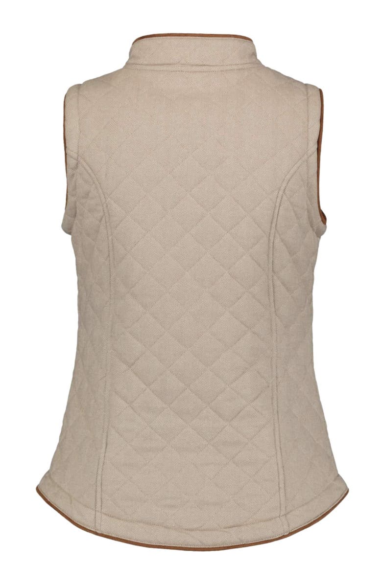 Hope & Henry Women's Quilted Riding Vest, Alternate, color, Taupe Herringbone