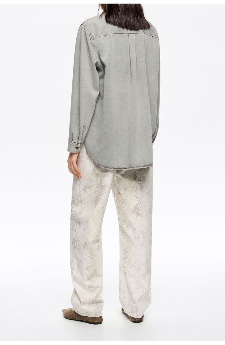 Bimba y Lola Barrel - Snake Denim Jeans, Alternate, color, Snake Taupe