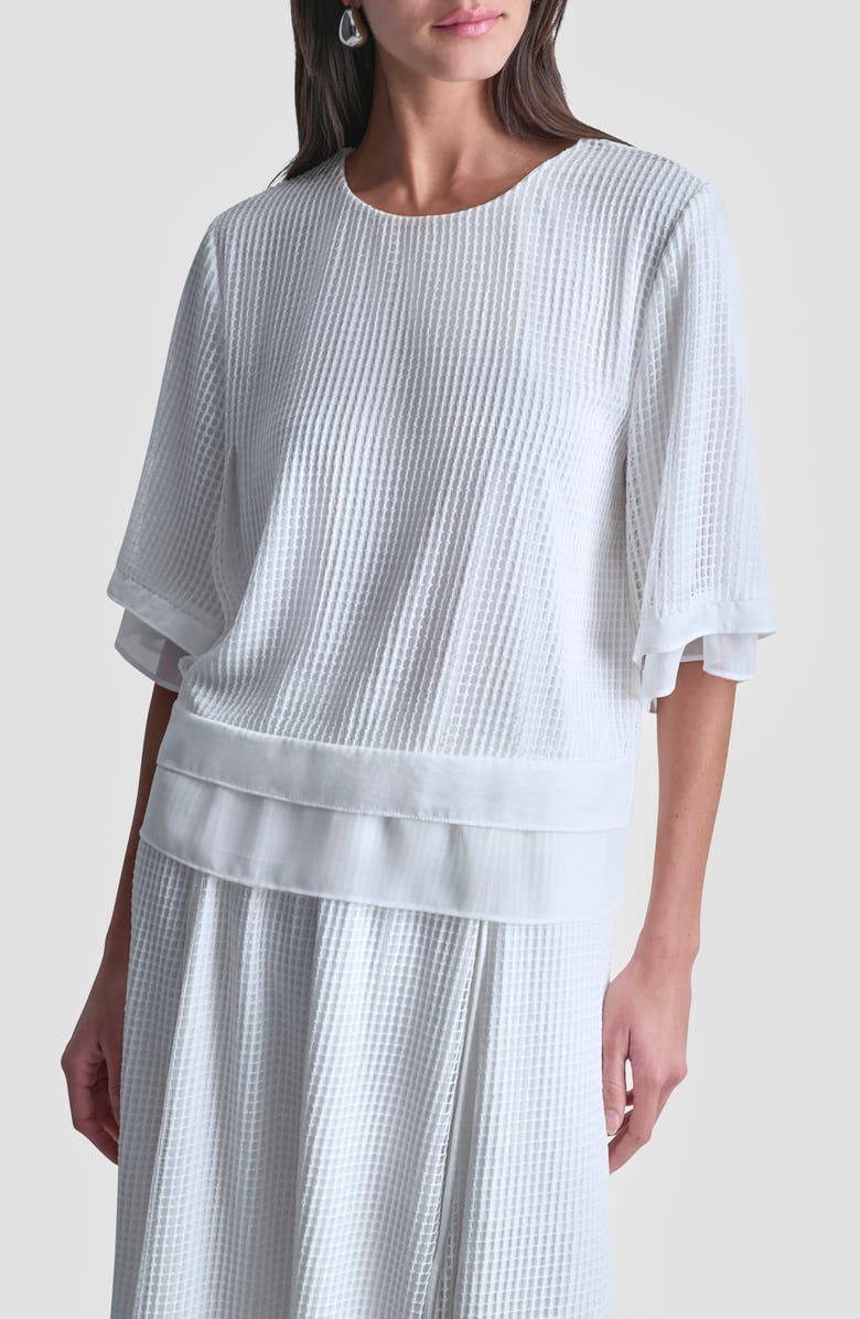 DKNY Window Layered Top, Main, color, 