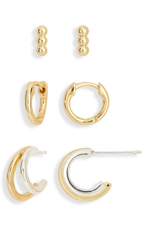 Demi Fine Set of 3 Huggie Hoop Earrings