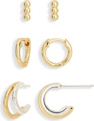 NORDSTROM RACK Demi Fine Set of 3 Huggie Hoop Earrings