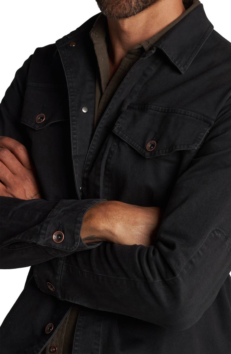 Rowan Odessa Mid Century Cotton Stretch Twill Shirt Jacket, Alternate, color, Faded Black