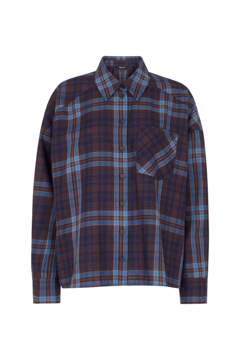 Checked Brushed Cotton Shirt, Alternate, color, Blue/Multi