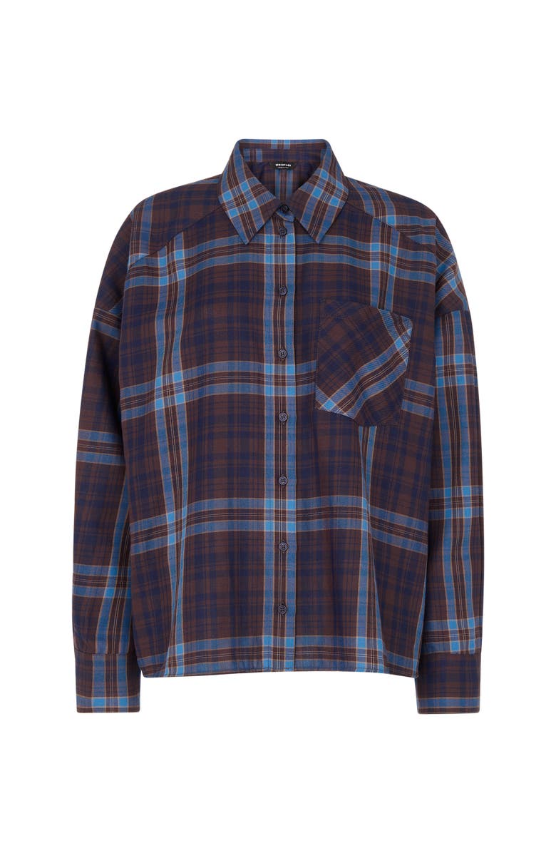Whistles Checked Brushed Cotton Shirt, Alternate, color, Blue/Multi