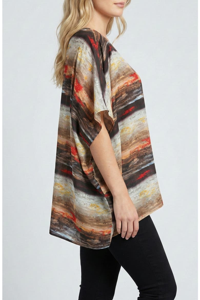 Print Dolman Sleeve Top, Alternate, color, BROWN MULTI