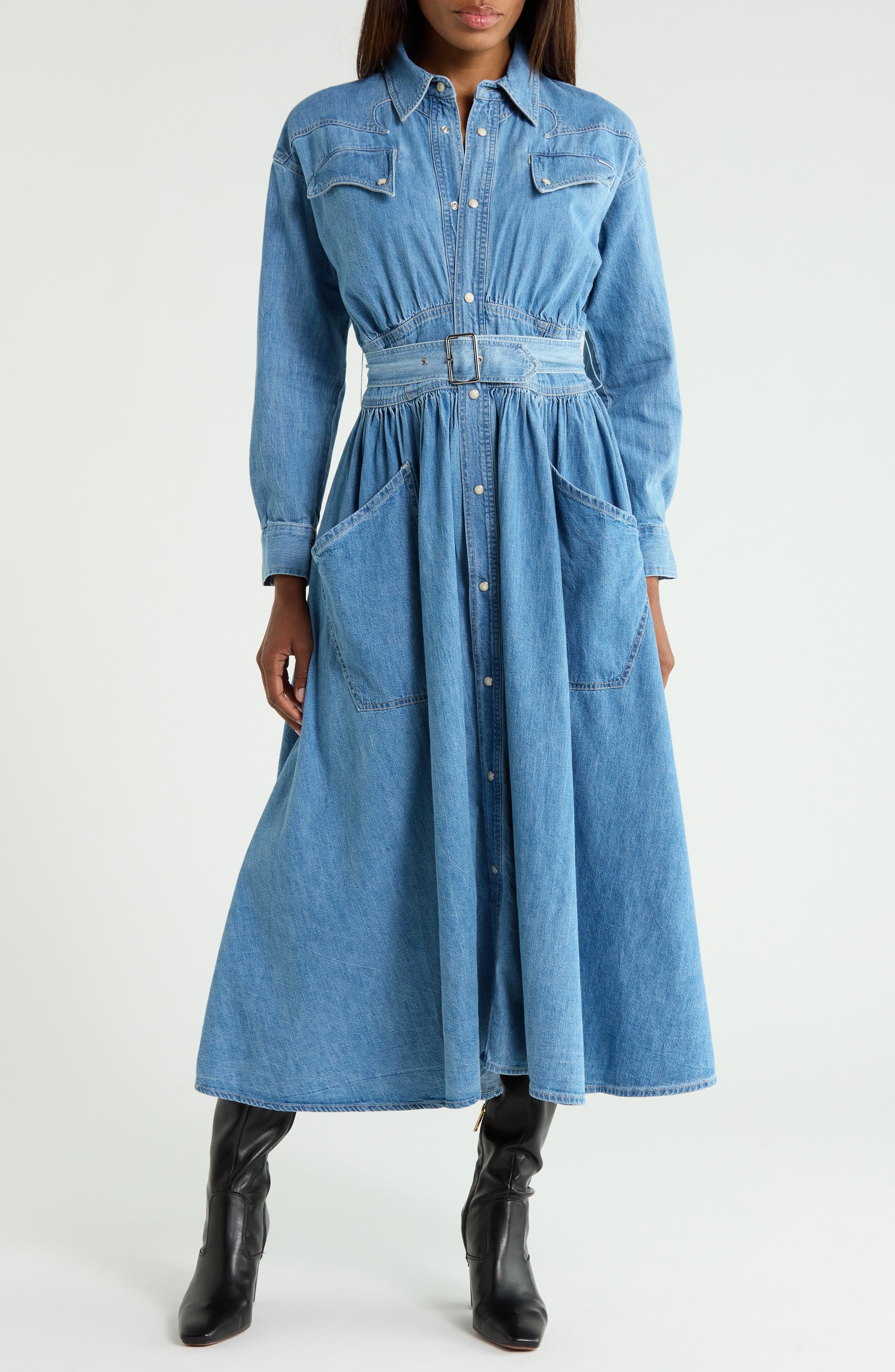 The Gallop Denim Midi Dress