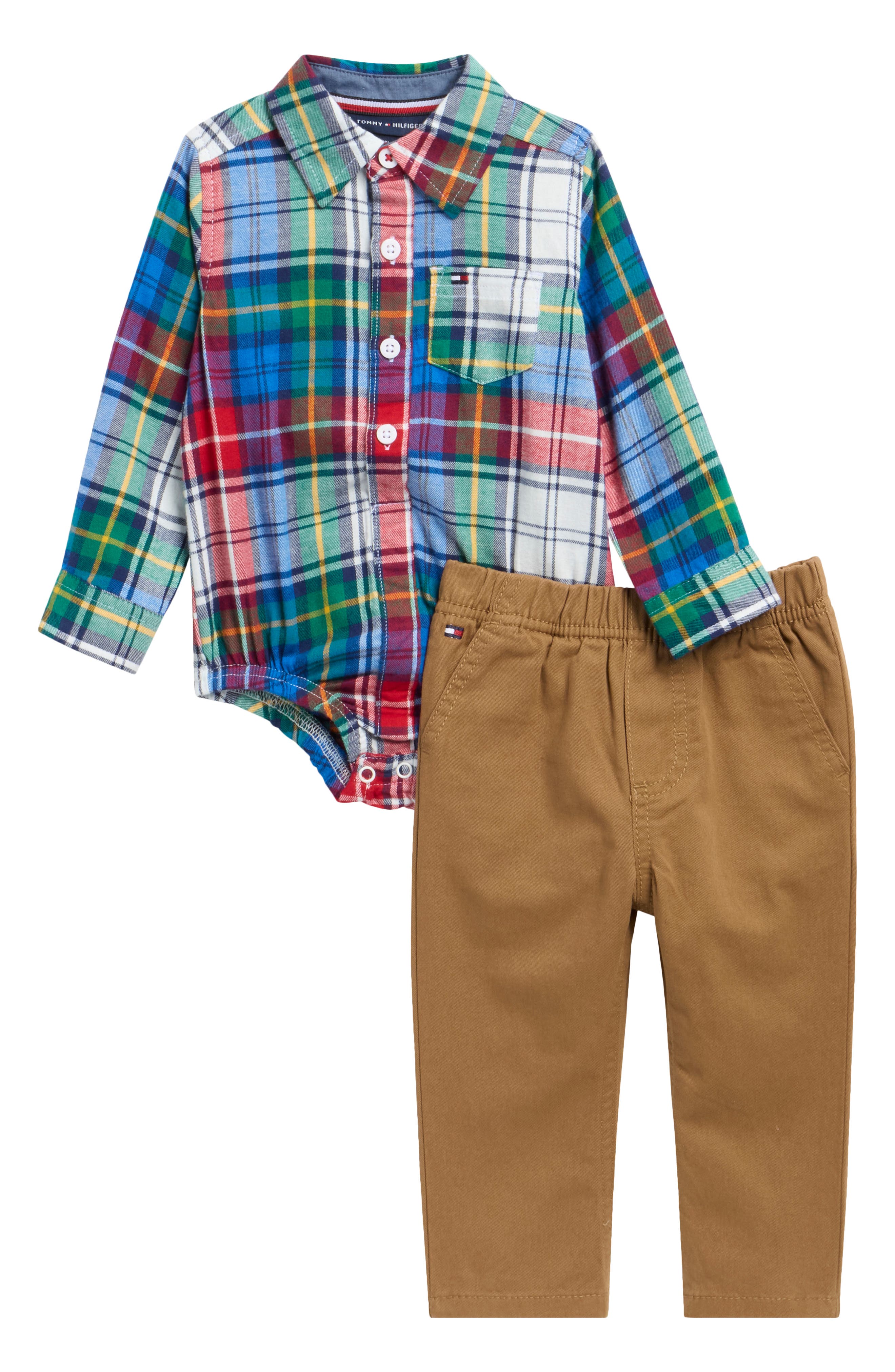 Plaid Bodysuit & Pants Set
