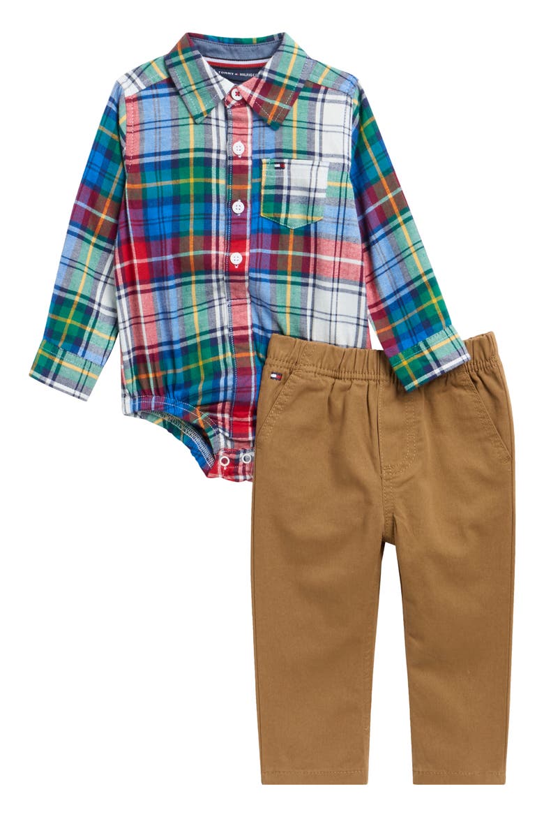 Plaid Bodysuit & Pants Set, Main, color, PREPACK ASSORTED